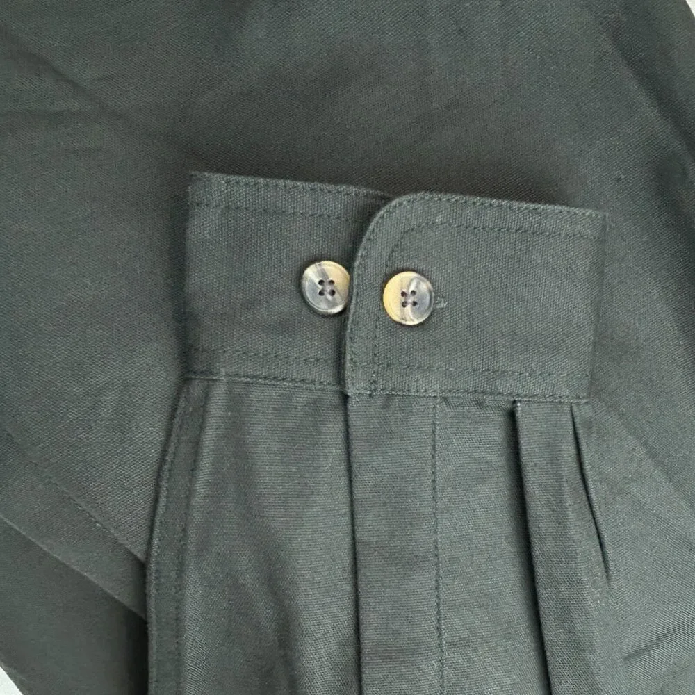 Yellow Stone TV Show Dark Green Chore Shirt Black Fleece Hood Size Large New